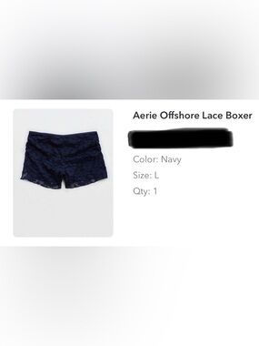 Aerie Offshore Lace Sheer Shorts — Navy Blue